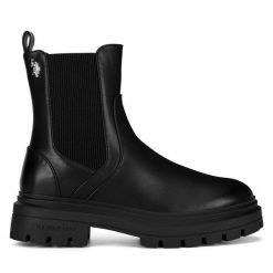 Sztyblety U.S. Polo Assn. Czarne botki U.S. Polo Assn., bez wzorów, bez obcasa, na płaskiej podeszwie, bez zapięcia. Za 223.99 zł.