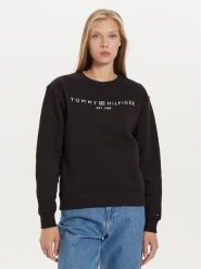 Tommy Hilfiger Bluza Logo WW0WW39791 Czarny Regular Fit. Czarne bluzy Tommy Hilfiger, m, bez wzorów, z syntetyku, bez kaptura. Za 249.99 zł.