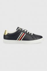Tommy Hilfiger sneakersy skórzane CORPORATE WEBBING SNEAKER kolor granatowy FW0FW07117. Niebieskie buty sportowe lifestyle Tommy Hilfiger, bez wzorów, z gumy, sportowe, bez zapięcia. Za 449.99 zł.