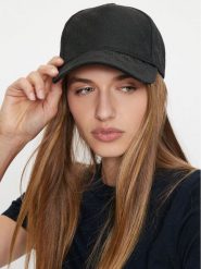 Guess Czapka z daszkiem AW5184 POL03 Czarny. Czarne czapki z daszkiem Guess, z aplikacjami, z materiału. Za 109.99 zł.