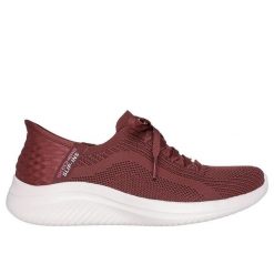 Buty sportowe Sneakersy damskie, Skechers Slip-Ins Ultra Flex 3.0 - Brilliant. Czerwone buty sportowe lifestyle Skechers, bez wzorów, z materiału, bez zapięcia, trekkingowe. Za 349.99 zł.