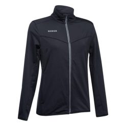 Kurtka treningowa do hokeja na trawie damska Korok FH900. Czarne kurtki KOROK, m, bez wzorów, z elastanu, sportowe, bez kaptura. Za 189.99 zł.