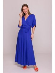 Stylove Sukienka w kolorze niebieskim rozmiar: L. Niebieskie sukienki Stylove, l, bez wzorów, z wiskozy, bez kołnierzyka, bez ramiączek, maxi. Za 224.52 zł.