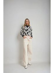 Monki Dżinsy - Comfort fit - w kolorze kremowym rozmiar: W26. Brązowe jeansy Monki, bez wzorów, z podwyższonym stanem. Za 82.99 zł.