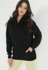 Czarna Bluza Bawełniana z Kapturem Gesa. Czarne bluzy Born2be, na jesień, l, bez wzorów, z bawełny, casualowe, bez ramiączek, z kapturem. W wyprzedaży za 89.99 zł.