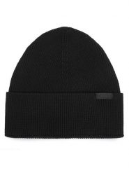 HUGO Czapka Sentyl 50569479 Czarny. Czarne czapki zimowe Hugo, bez wzorów, z bawełny. Za 209.99 zł.