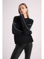 Maison Héritage Cashmere Kaszmirowy sweter w kolorze czarnym rozmiar: L/XL. Czarne swetry Maison Héritage Cashmere, l, bez wzorów, z kaszmiru, bez ramiączek. Za 655.78 zł.
