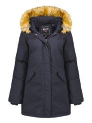 Geographical Norway Parka "Dinasty" w kolorze granatowym rozmiar: S. Niebieskie płaszcze Geographical Norway, s, z aplikacjami, bez kaptura. Za 184.89 zł.
