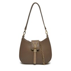 Torebka Valentino. Brązowe kopertówki Valentino, bez wzorów, wizytowe, bez dodatków. Za 229.99 zł.