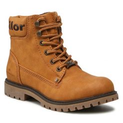 Trapery Tom Tailor. Brązowe traperki Tom Tailor, bez wzorów, bez obcasa, bez zapięcia. Za 269.00 zł.