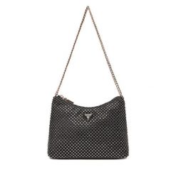 Torebka Guess. Czarne kopertówki Guess, z aplikacjami, wizytowe, bez dodatków. Za 489.99 zł.