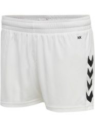 HUMMEL krótki spodenki sportowe damskie hmlCORE XK POLY SHORTS WOMAN. Białe szorty sportowe Hummel, bez wzorów, z materiału, z standardowym stanem, na fitness i siłownię. Za 108.00 zł.