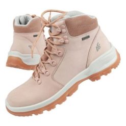 Buty trekkingowe 4F OBDH253 560 beżowy. Brązowe buty trekkingowe z materiału, za kostkę, bez zapięcia. Za 476.81 zł.