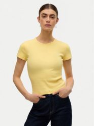 Vero Moda T-Shirt Chloe 10306894 Żółty jasny Tight Fit. Żółte t-shirty Vero Moda, xl, bez wzorów, z bawełny, bez kołnierzyka, bez ramiączek. Za 69.99 zł.
