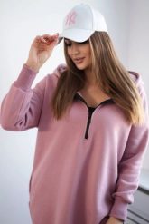 Bluza ocieplana z rozcięciami na bokach ciemno różowa. Czerwone bluzy KESI, l, bez wzorów, z bawełny, bez ramiączek, bez kaptura. Za 284.37 zł.