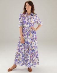 BAWEŁNIANA SUKIENKA W KWIATY. Sukienki Unisono, s, bez wzorów, z bawełny, klasyczne, bez kołnierzyka, bez ramiączek, rozkloszowane. Za 289.00 zł.