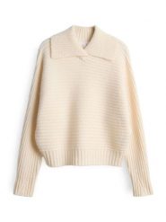 OPUS Sweter "Purika" w kolorze kremowym rozmiar: 34. Brązowe swetry Opus, bez wzorów, prążkowane, bez ramiączek. Za 143.99 zł.