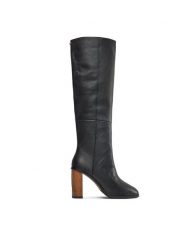 Ted Baker Kozaki Dolarel 159874 Czarny. Czarne kozaki Ted Baker, bez wzorów, ze skóry, bez obcasa, na słupku, bez zapięcia. Za 639.99 zł.