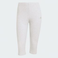Legginsy Seasonal Essentials Rib Capri. Szare legginsy adidas, bez wzorów, z dzianiny. Za 149.00 zł.