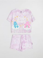 Bawełniana piżama dwuczęściowa z nadrukiem Care Bears - fioletowy. Fioletowe piżamy Sinsay, l, bez wzorów, z bawełny, bez kołnierzyka, bez ramiączek. Za 39.99 zł.