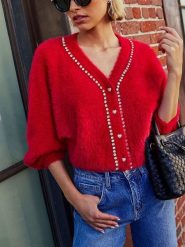 LA Angels Kardigan w kolorze czerwonym rozmiar: L. Czerwone swetry LA Angels, l, bez wzorów, bez ramiączek. Za 173.99 zł.