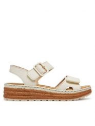 Rieker Sandały CEO-62760-60 Beżowy. Brązowe sandały Rieker, bez wzorów, ze skóry, bez obcasa, na koturnie, bez zapięcia. Za 319.99 zł.