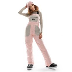 Spodnie snowboardowe z szelkami damskie B1-W Arosa. Czerwone kombinezony SIROKO, na zimę, m, bez wzorów, sportowe, bez kołnierzyka, bez ramiączek. W wyprzedaży za 380.00 zł.