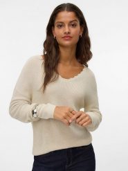 Vero Moda Sweter w kolorze beżowym rozmiar: M. Brązowe swetry Vero Moda, m, bez wzorów, bez ramiączek. Za 104.89 zł.