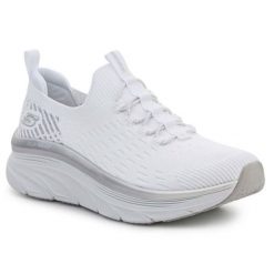 Buty Skechers D'LUX Walker Let It Glow 149366-WSL białe. Białe buty treningowe bez wzorów, z gumy, bez zapięcia, na fitness i siłownię. Za 462.92 zł.