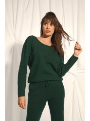 Just Cashmere Kaszmirowy sweter "Fiona" w kolorze ciemnozielonym rozmiar: L. Zielone swetry Just Cashmere, l, bez wzorów, z kaszmiru, bez ramiączek. Za 336.61 zł.