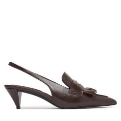 Czółenka Tommy Hilfiger. Brązowe czółenka Tommy Hilfiger, bez wzorów, bez obcasa, bez zapięcia. Za 569.99 zł.