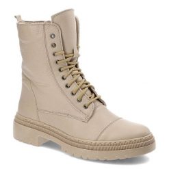 Beżowe Botki Damskie Wasak Wygodne Obuwie. Brązowe botki Wasak, z aplikacjami, ze skóry, bez obcasa, na płaskiej podeszwie, bez zapięcia. Za 309.00 zł.