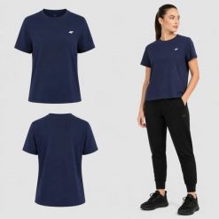 T-SHIRT DAMSKI 4F KOSZULKA SPORTOWA BAWEŁNIANA NA CO DZIEŃ F3310 SS26. Niebieskie t-shirty sportowe 4f, uniwersalny, bez wzorów, z bawełny, bez ramiączek, na fitness i siłownię. Za 126.00 zł.