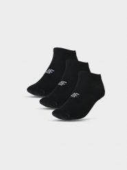 4F Skarpety casual przed kostkę (3-pack) damskie - czarne 39-42. Czarne skarpetki 4f, bez wzorów, z bawełny. Za 44.99 zł.