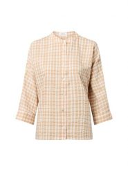 Opus Bluzka damska - Fountry Kobiety Sztuczne włókno biały|beżowy w kratkę, 36. Białe bluzki Opus, bez wzorów, z włókna, bez kołnierzyka, bez ramiączek. Za 249.95 zł.