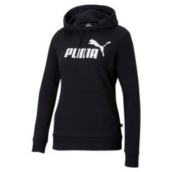 Damska Bluza Z Kapturem Z Logo ESS. Czarne bluzy Puma, l, bez wzorów, bez ramiączek, z kapturem. Za 273.99 zł.