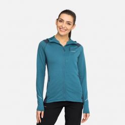 Bluza damska VIKING Birger Lady rozpinana z kapturem. Niebieskie bluzy z kapturem Viking, l, bez wzorów, z elastanu, z kapturem, na fitness i siłownię. Za 349.90 zł.
