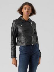 Vero Moda Kurtka z imitacji skóry Bella 10278269 Czarny Regular Fit. Czarne kurtki Vero Moda, m, bez wzorów, ze skóry, bez kaptura. Za 129.99 zł.