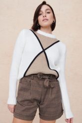 Sweter Damski Ipssi BS Ekri. Swetry blue shadow, z aplikacjami, z nylonu, bez ramiączek. Za 259.90 zł.