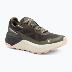 Buty do biegania damskie SCOTT Kinabalu 3 Gore-Tex. Zielone buty do biegania Scott, bez wzorów, z gore-texu, bez zapięcia, do biegania, gore-tex. Za 649.99 zł.