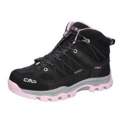 Buty trekkingowe RIGEL MID skóra wodoodporne. Czarne trekkingi CMP, bez wzorów, z gumy, bez zapięcia, outdoorowe. Za 395.99 zł.