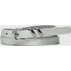 Pieces - Pasek Telsa. Szare paski Pieces, w paski, z materiału. W wyprzedaży za 29.90 zł.