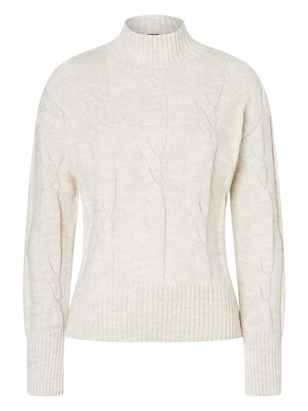 More & More Sweter w kolorze kremowym rozmiar: 34. Brązowe swetry More & More, bez wzorów, ze splotem, bez ramiączek. Za 113.99 zł.