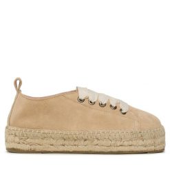 Espadryle Manebi. Brązowe espadryle Manebi, bez wzorów, bez obcasa. Za 359.99 zł.