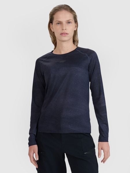 4F Koszulka rowerowa z długim rękawem damska - czarna S. Czarne t-shirty sportowe 4f, l, bez wzorów, z dzianiny, bez ramiączek, rowerowe. W wyprzedaży za 79.99 zł.