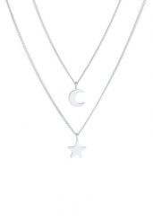 Elli Damskie Layer Star Moon Astro 2-warstwowe Trendy w 925 Srebro Szterlingów Naszyjniki 1 ct. Szare naszyjniki Elli, z materiału, srebrne. Za 248.99 zł.