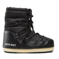 Śniegowce Moon Boot. Czarne śniegowce Moon Boot, bez wzorów, z nylonu, bez zapięcia. Za 799.99 zł.