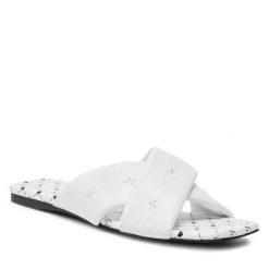 Klapki Eva Minge. Białe klapki Eva Minge, bez wzorów, bez obcasa, bez zapięcia. Za 349.99 zł.