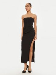 BARDOT Sukienka koktajlowa 58532DB Czarny Regular Fit. Czarne sukienki Bardot, bez wzorów, z syntetyku, wizytowe, bez kołnierzyka, bez ramiączek. Za 419.99 zł.