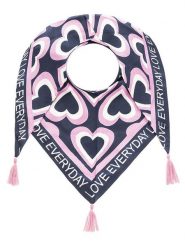Zwillingsherz Chusta trójkątna "Love Everyday" w kolorze granatowo-jasnoróżowym rozmiar: onesize. Niebieskie chusty Zwillingsherz, bez wzorów, z materiału. Za 110.04 zł.